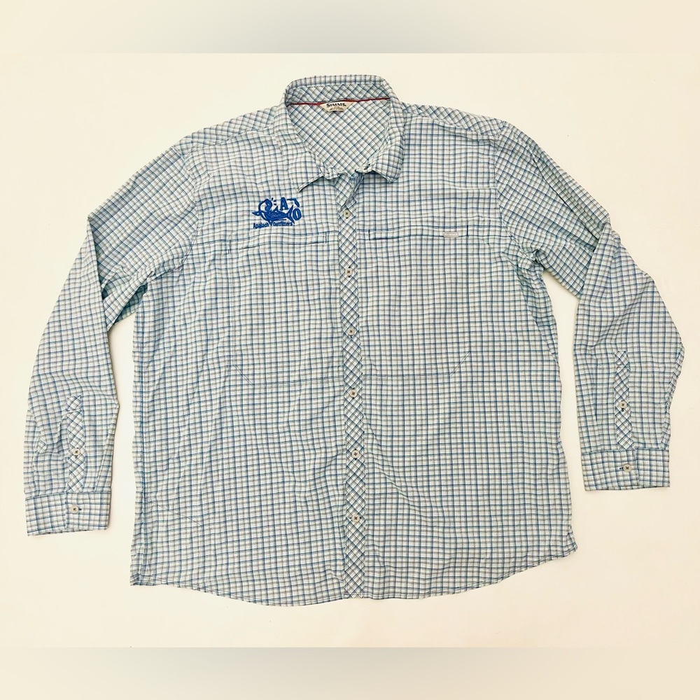 Simms Stone Cold Shirt Fishing Men's Long Sleeve Plaid Cool Tech UPF 50+ 3XL